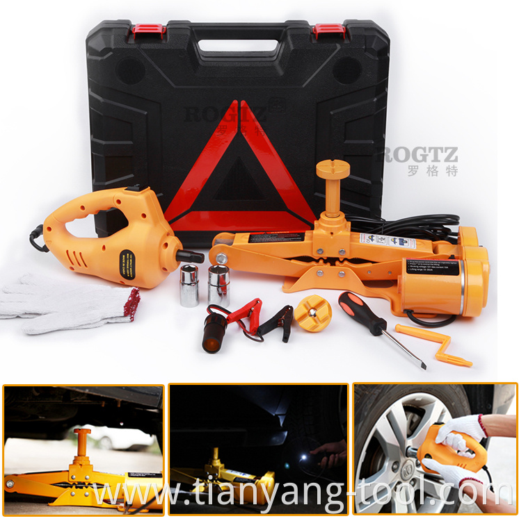 Hot Sale CE ISO Professional DC12V 3Tons Mini Electric Lifting Car jack and Portable Impact Wrench for Quick Repair